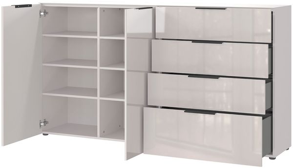 Sideboard Owingen / Oakland, Glas, Holzwerkstoff, Grau, 184 x 102 x 42 cm Bild 3