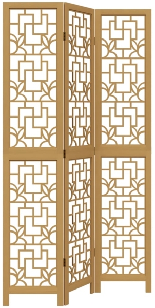 vidaXL 3-tlg. Raumteiler Braun Massivholz Paulownia 358863