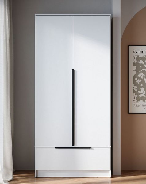 Home affaire Kleiderschrank Spirit Kleiderschrank mit Schublade und Stauraum Mit schwarzen Metallgriffen und 2 Kleiderstangen