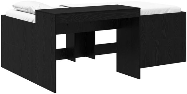 vidaXL Hochbett mit Schreibtisch für Kinder Schwarz 75x190 cm 3422684
