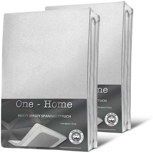 One Home Spannbettlaken Heavy, Jersey, Gummizug: rundum, (2 Stück), Double Pack, erhöhtes Flächengewicht