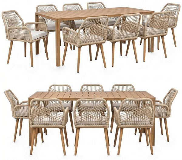 Swing&Harmonie Garten-Essgruppe, (Garten Sitzgruppe, wetterfest, WPC-Tischplatte, inkl. Kissen), Outdoor Terrasse