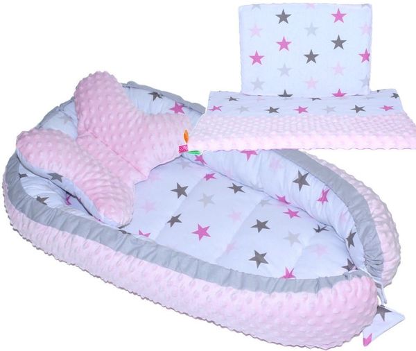 Primawela Bettnestchen Baby MINKY Nestchen Kokon Kuschelnest Kissen Decke Schmetterlingkissen