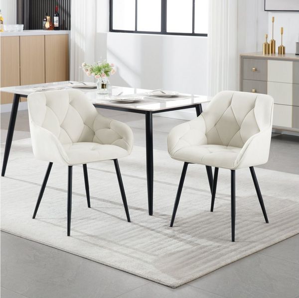 Woltu 4-Fußstuhl (Set, 4 St), Esszimmerstühle ergonomischer aus Samt