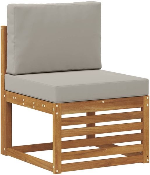 vidaXL Ecksofa Set 7 pcs Natürlich und Hellgrau Massivholz Akazie 3375161 Bild 3