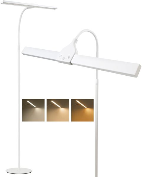 ZMH LED Stehlampe Stehleuchte Dimmbar - Modern Touch Control Leselampe Wohnzimmer 10W mit Timer und Memory Funktion Touch Flexibler Schwanenhals Modern Standleuchte für Schlafzimmer