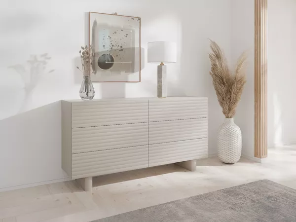 Vente-unique - LUDIMA Kommode Holz, Platte Beige - B 41,8 cm x H 81,3 cm x L 150 cm
