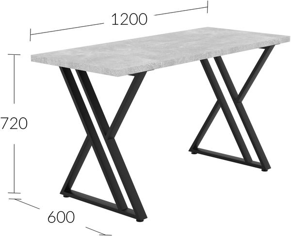 Shefa Esstisch New York 120 cm Beton-Optik Grau Modern