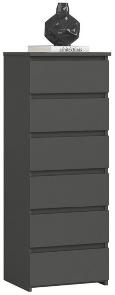 Home Collective Kommode 40 cm breit Holz Highboard Sideboard für Flur Schlafzimmer Wohnzimmer (Mehrzweckschrank Schrank schmal Kommode Schlafzimmer mit Schubladen), Kinderzimmer Organizer, 109 cm hoch mit 6 Schubladen Graphit Bild 4