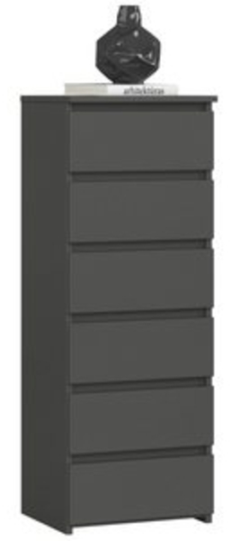 Home Collective Kommode 40 cm breit Holz Highboard Sideboard für Flur Schlafzimmer Wohnzimmer (Mehrzweckschrank Schrank schmal Kommode Schlafzimmer mit Schubladen), Kinderzimmer Organizer, 109 cm hoch mit 6 Schubladen Graphit Bild 6