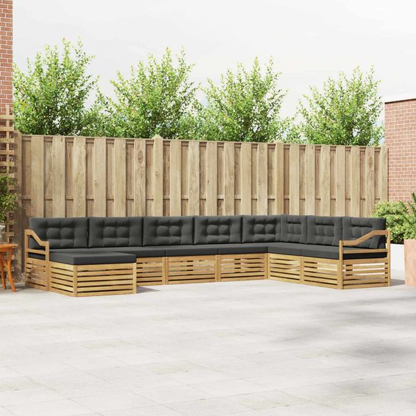 vidaXL Outdoor-Sofagarnitur 8 pcs Weiß und Anthrazit Polyester 3390982