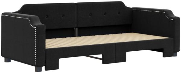 vidaXL Tagesbett Ausziehbar Schwarz 100x200 cm Stoff 3197641 Bild 2