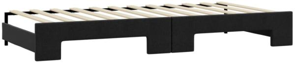 vidaXL Tagesbett Ausziehbar Schwarz 100x200 cm Stoff 3197641 Bild 11