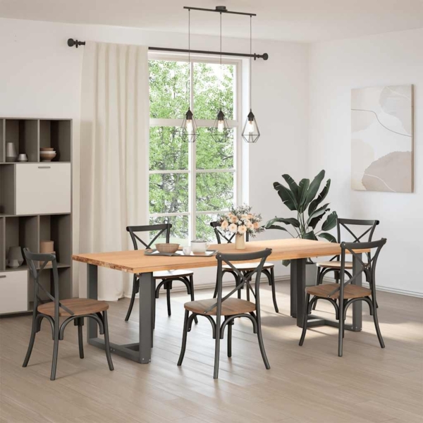 vidaXL Esstischbeine T-Form 2 Stk. Anthrazit 90x35x(72-73) cm Stahl 4013066