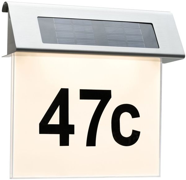 Paulmann Special Solar Hausnummernleuchte IP44 LED 1x0,2W Edelstahl/Weiß/Acryl Bild 4