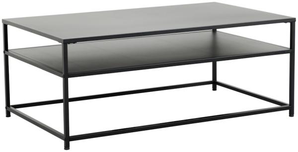 Eleganter Couchtisch mit Ablage ACERO 100cm schwarz Metall Loft