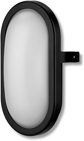 REV Kellerlampe - Feuchtraumleuchte LED oval (10W, 800lm, IP44), einsetzbar als Decken- oder Wandlampe, Feuchtraumlampe, schwarz