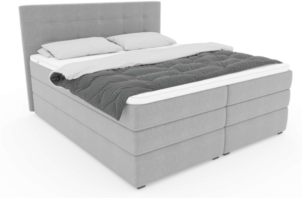 99rooms Dante Boxspringbett Strukturstoff INARI Beige Taschen-Federung 140x200 cm Bild 3