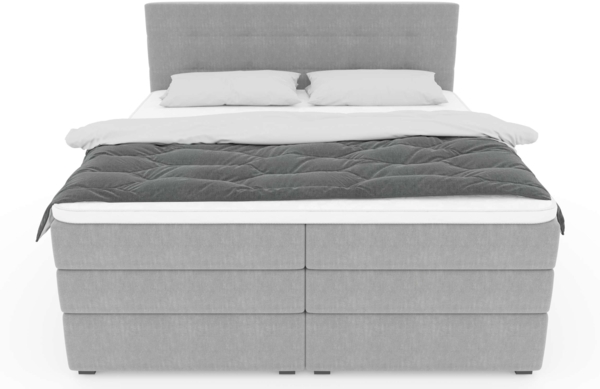 99rooms Dante Boxspringbett Strukturstoff INARI Beige Taschen-Federung 140x200 cm Bild 6