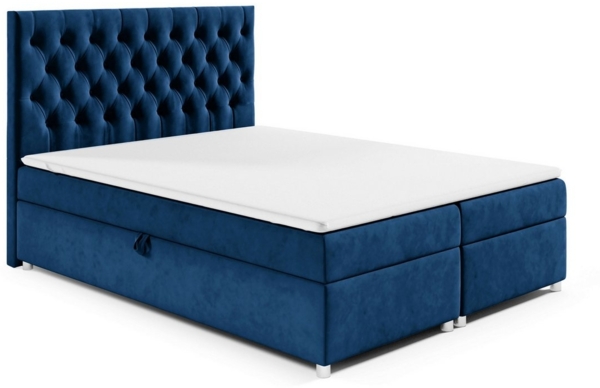 Best for Home Boxspringbett mit Bettkasten Doppelbett Trinity K14 Bonellfederkern inkl 7cm Topper (140x200 160x200 180x200 200x200 cm, Bonell-Matratze, gepolstertes Kopfteil, Polsterbett versch. Größen), mit oder ohne Topper, Flexible Liefermöglichkeit... Bild 5