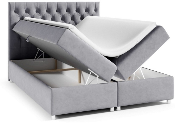 Best for Home Boxspringbett mit Bettkasten Doppelbett Trinity K14 Bonellfederkern inkl 7cm Topper (140x200 160x200 180x200 200x200 cm, Bonell-Matratze, gepolstertes Kopfteil, Polsterbett versch. Größen), mit oder ohne Topper, Flexible Liefermöglichkeit... Bild 3