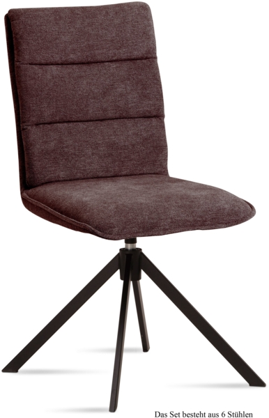 Esszimmerstuhl drehbar (6er-Set) Dekava 47 x 92 x 60 Schwarz/Braun