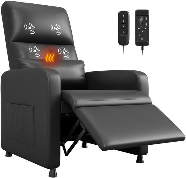 GarveeHome Fernsehsessel Elektrisch Relaxsessel Ruhesessel, massagesessel mit wärmefunktion, Verstellbarer Fernsehsessel mit Fußstütze, Einzelsofa,für Wohnzimmer, Schlafzimmer oder Büro