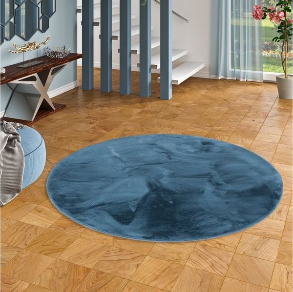 Pergamon Fellteppich Fellteppich Luxus Super Soft Plush Rund, Rund, Höhe: 25 mm