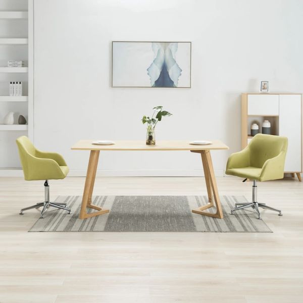 vidaXL Esszimmerstühle Drehbar 2 Stk. Grün Stoff 283484