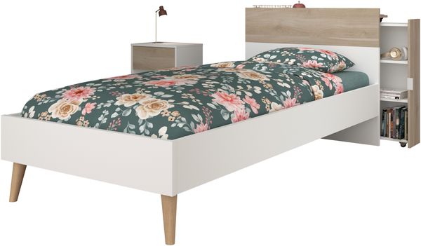 Jugendzimmer-Set >Aalborg 7< (3-teilig) in Weiße / Eiche Dekor