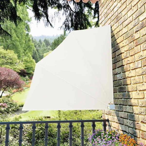 Sichtschutz Fächer | Faltbarer Balkonfächer Creme 140x140 cm