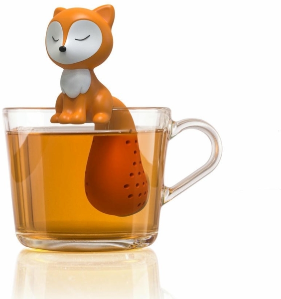 WestCraft Teesieb Cute Animal Tee-Sieb, Tee Ei, Tea Infuser, Teekugel Silikon Fuchs, Silikon, (1-St), Lustige Tee-Ei-Tier-Figuren, Zur Zubereitung von 1 Tasse losen Tee