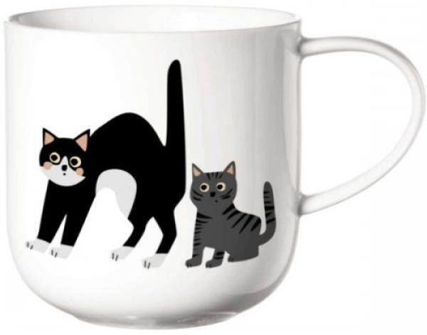 ASA Selection coppa cats & dogs Henkelbecher Surprised Cats, Kaffeetasse, Becher, Kaffee Tasse, Tee, Fine Bone China, Weiß, 400 ml, 19443014