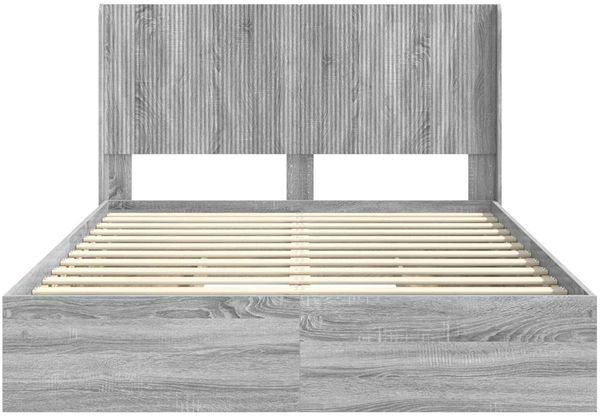 vidaXL Bettgestell mit Stauraum und Kopfteil Grau Sonoma 160 x 200 cm 3414370 Bild 6
