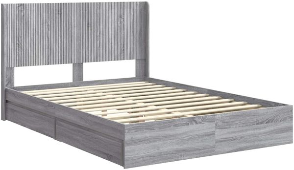 vidaXL Bettgestell mit Stauraum und Kopfteil Grau Sonoma 160 x 200 cm 3414370 Bild 4