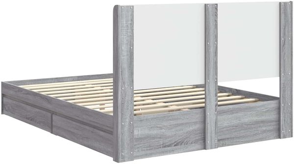 vidaXL Bettgestell mit Stauraum und Kopfteil Grau Sonoma 160 x 200 cm 3414370 Bild 8