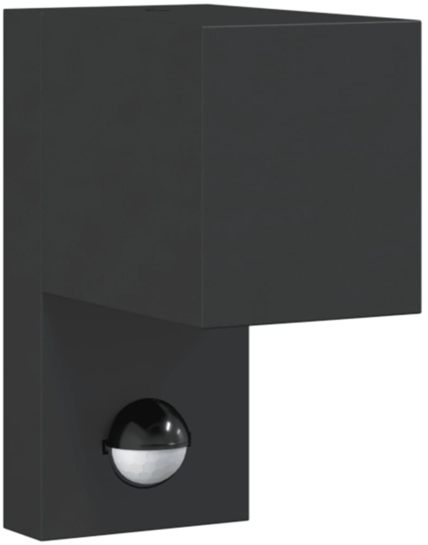 vidaXL Außenwandleuchte mit Sensor Schwarz Aludruckguss 4006312