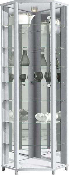 fif möbel Vitrine TRIO Eckvitrine/Glasvitrine 1x Glastür, perfekt für Sammler, Sammlervitrine