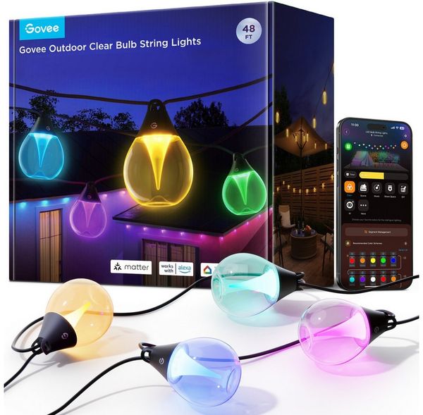 Govee Outdoor Clear Bulb String Lights 15m EEK G Bild 2