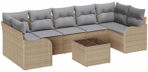 vidaXL Gartensofa-set Beige 55 x 55 x 37 cm Poly-Rattan 3345620 Bild 2