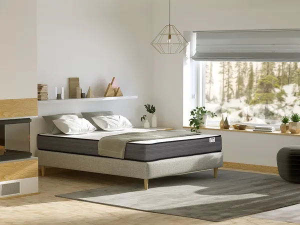 Vente-unique - AMBRACIE Matratze Stoff Weiß - B 120 cm x H 20 cm x L 190 cm