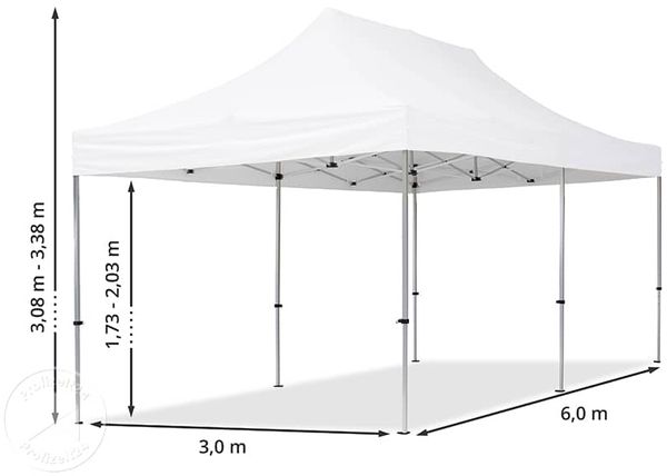 3x6 m Faltpavillon, ECONOMY Alu 32mm, Seitenteile mit Panoramafenstern, orange Bild 10