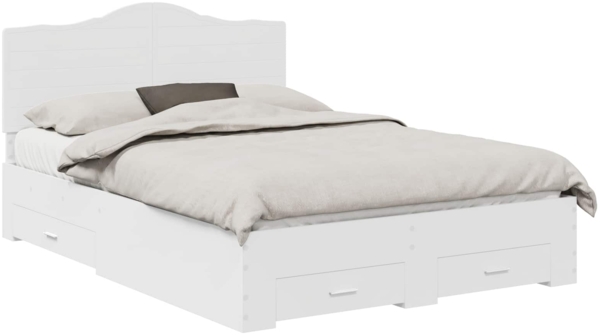 vidaXL Bettrahmen mit Kopfteil Weiß 160 x 200 cm Holzwerkstoff 3413578