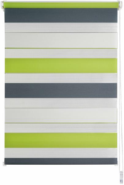 ondeco Doppelrollo Klemmfix Duo Rollo für Fenster ohne Bohren, Sonnenschutz Plisseerollo lichtdurchlässig und Blickdicht - Green-Grau - 60x160 cm