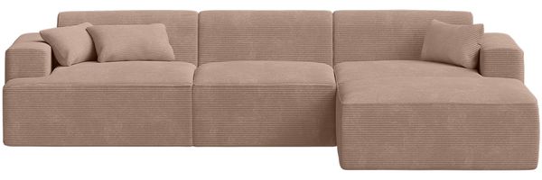 skølm 'Freki' Cloud Sofa 3 Sitzer mit Hocker, Vollschaumcouch mit Federkern und Vakuum-Kompression, kein Aufbau erforderlich, mit 3 Kissen, Cord taupe Bild 11