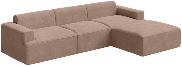 skølm 'Freki' Cloud Sofa 3 Sitzer mit Hocker, Vollschaumcouch mit Federkern und Vakuum-Kompression, kein Aufbau erforderlich, mit 3 Kissen, Cord taupe Bild 12