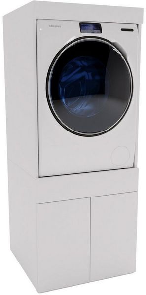 Raumhirsch Furniture Waschmaschinenumbauschrank mit zwei Stauräumen Washtower Hochschrank Waschmaschinenschrank