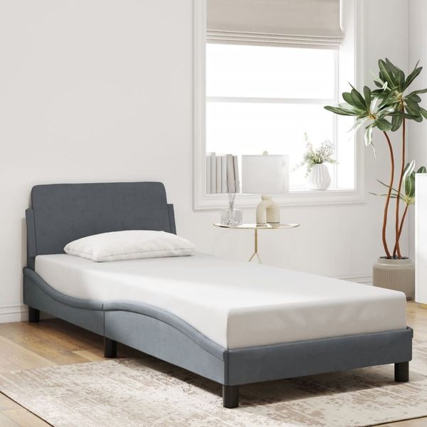 vidaXL Bettgestell "Dover" Dunkelgrau 90x190 cm Samt 373093