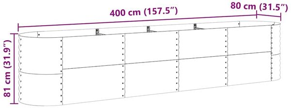 vidaXL Hochbeet Braun 400 x 80 x 81 cm Stahl 42011325 Bild 11