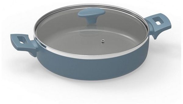 Michelino Alythia Servierpfanne mit Glasdeckel - 28 cm in Blau